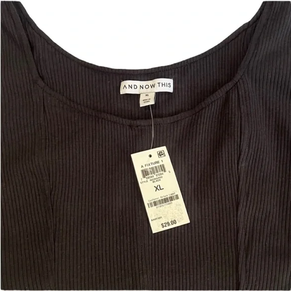 And Now This Black Wire Crop Top NWT - Size XL - Picture 5 of 7